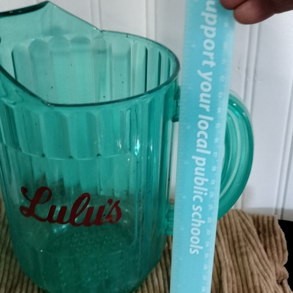 Lulu's Teal Pitcher From Ontario Bar